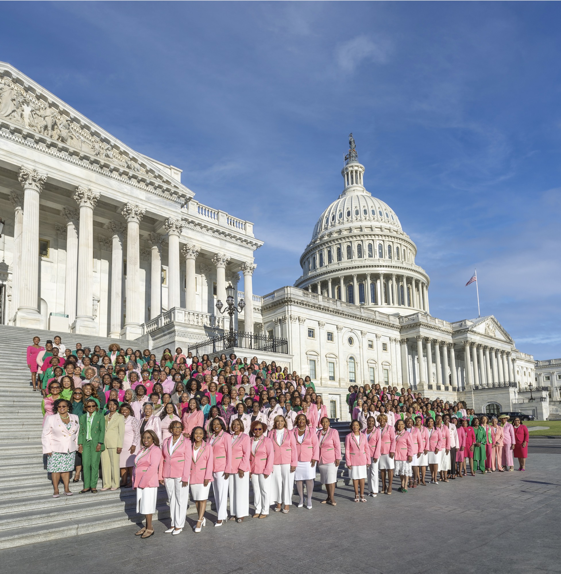Alpha Kappa Alpha Public Policy Group shot on US Capitol Steps