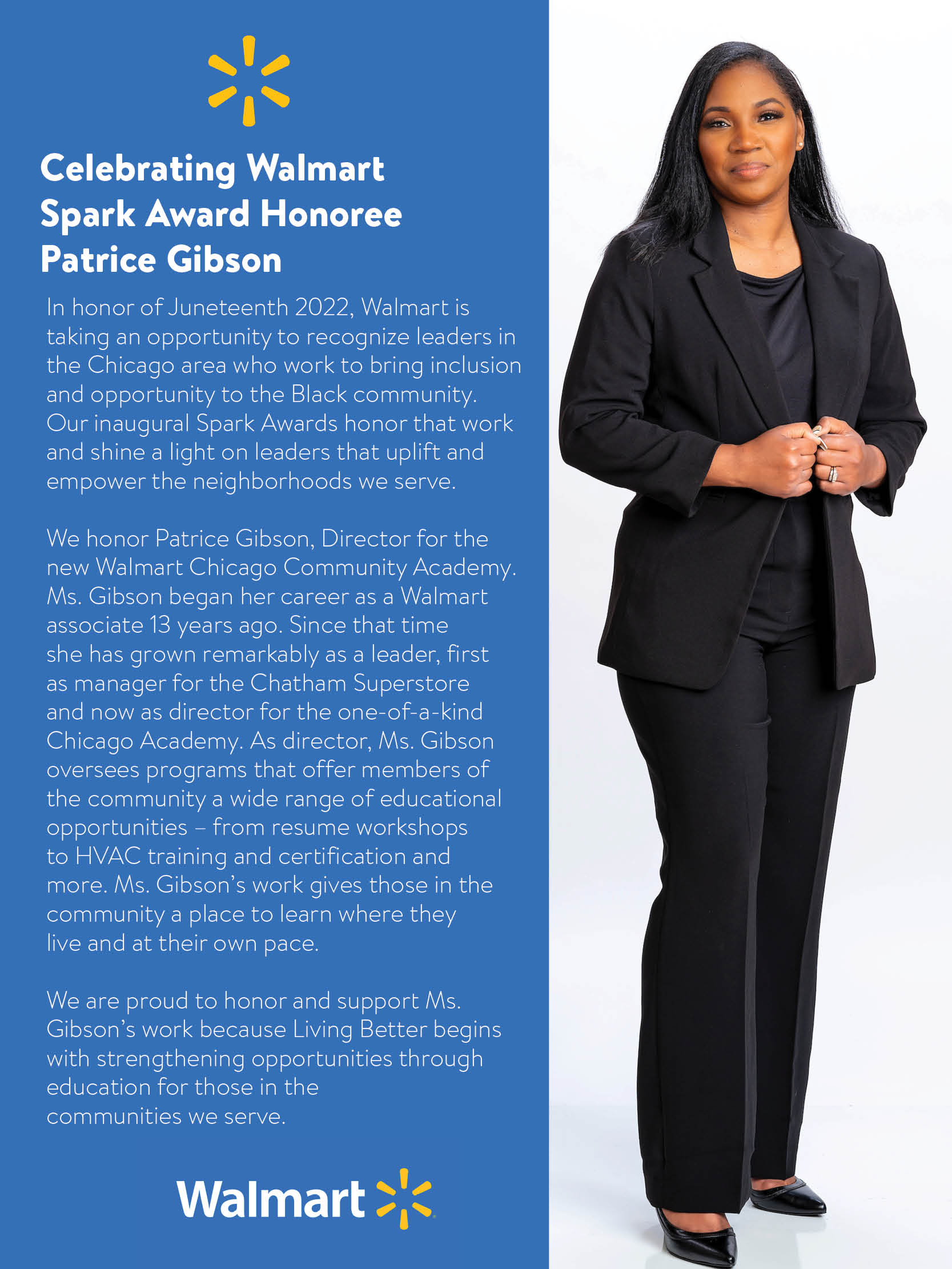 Walmart Sparks Awardee Patrice Gibson