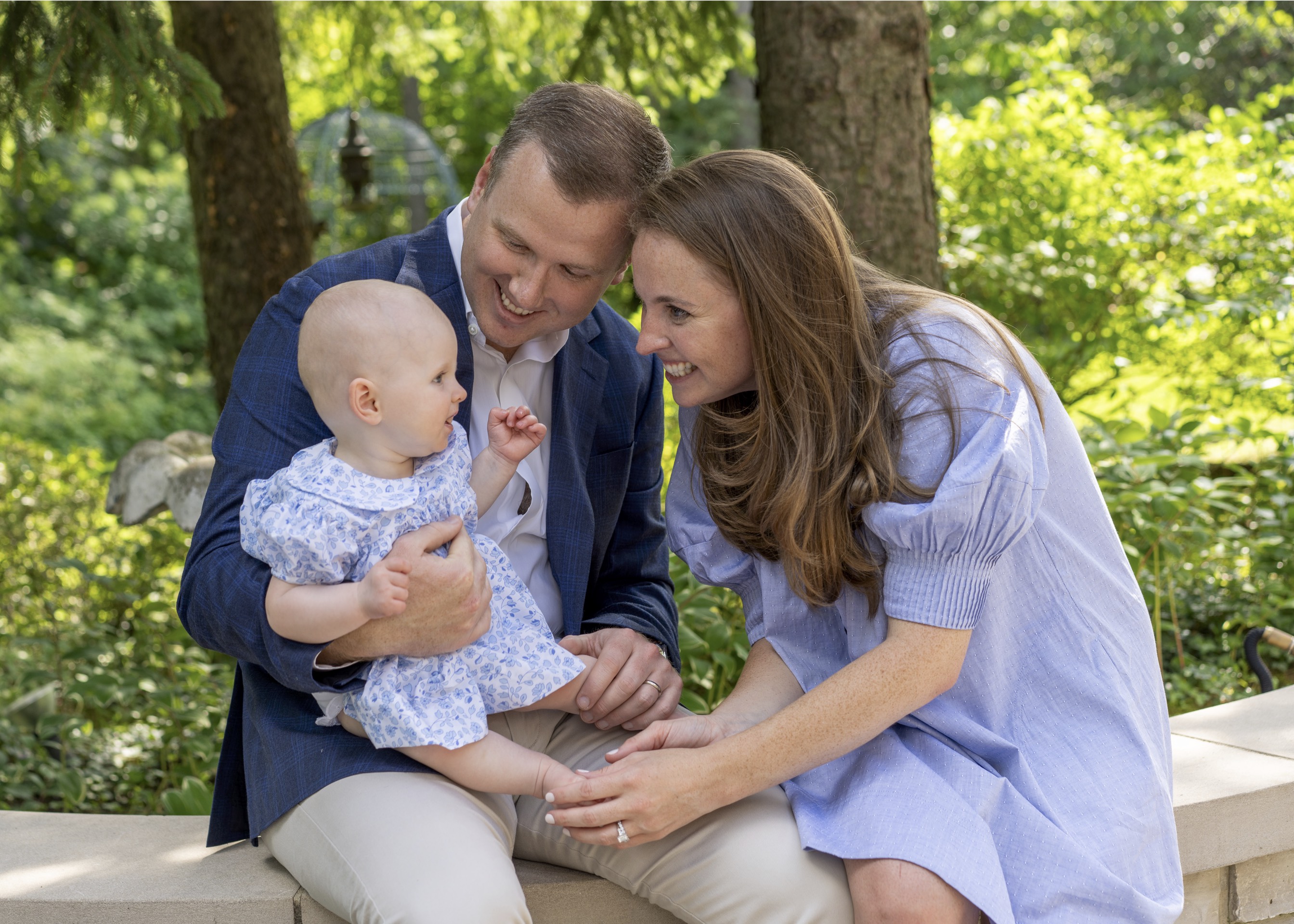 Editorial Family portrait in garden setting
